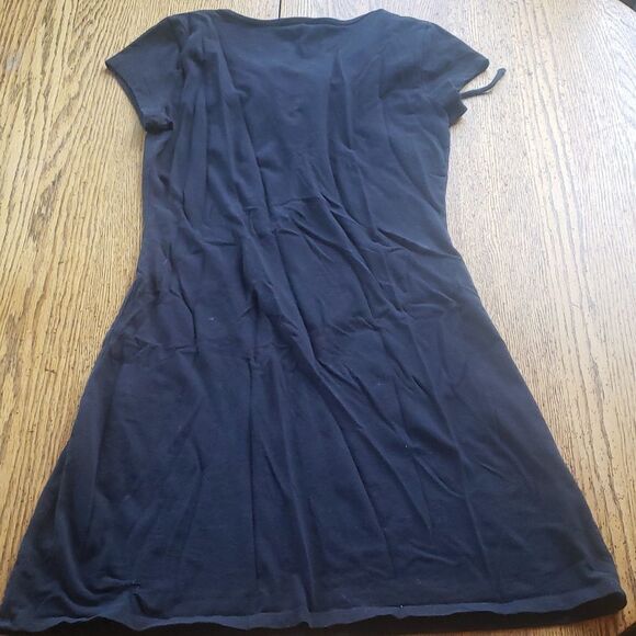 Aeropostale Junior Medium Black Lace-Up Tee Short Sleeve Shirt Dress Midi - Picture 2 of 5